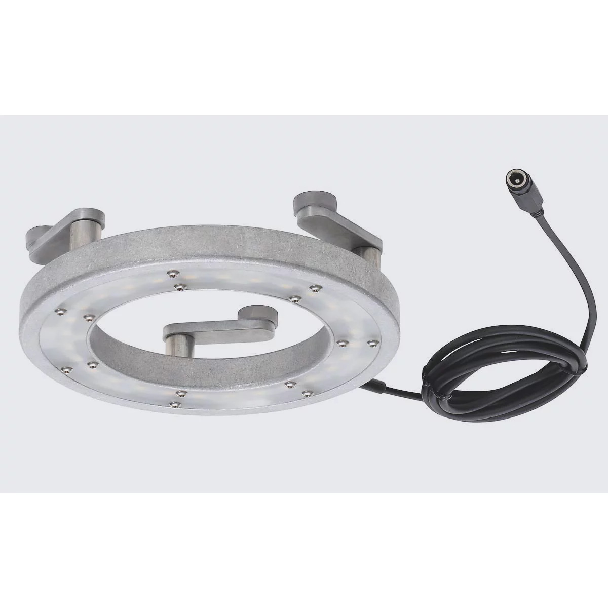 LED-machinelicht Bauer &amp; Böcker cirkellicht M, bedraad, 7,5 W, 460 lm, 5500 K, 360° draaibare gewrichten, 3 magneetvoeten, IP67, aluminium, grijs