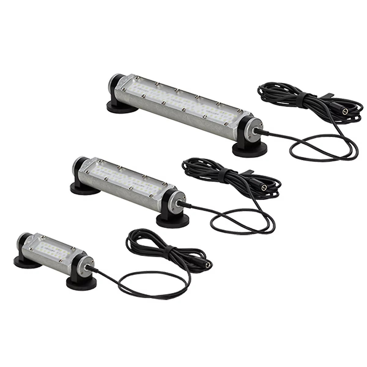 LED-machinelicht Bauer &amp; Böcker nachtlamp L, bedraad, 9 W, 900 lm, 5500 K, 360° draaibare scharnieren, magneetvoet, IP67, aluminium, grijs