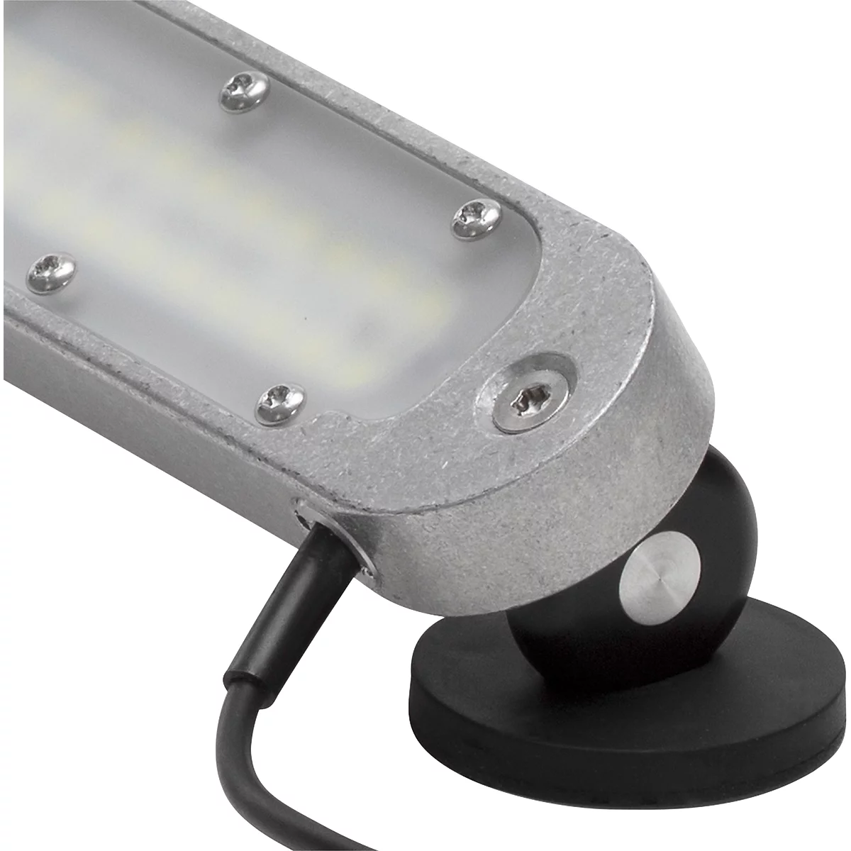 LED Maschinenleuchte Bauer & Böcker Lichtleiste L, 24 W, 2400 lm, 5500 K, um 45° drehbare Gelenke, 5500 K, Magnetfuss, IP67, Aluminium, grau