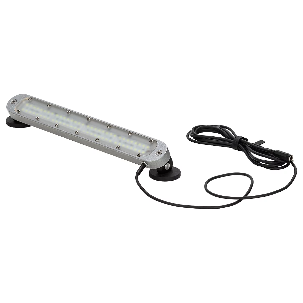 LED Maschinenleuchte Bauer & Böcker Lichtleiste M, 12 W, 1200 lm, 5500 K, um 45° drehbare Gelenke, 5500 K, Magnetfuss, IP67, Aluminium, grau