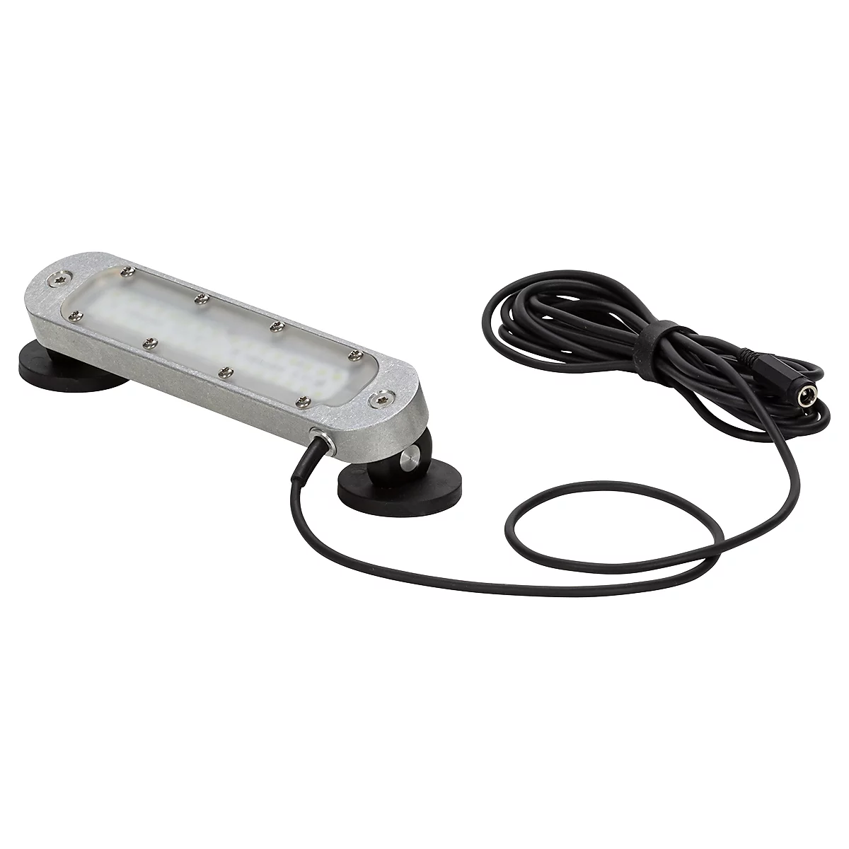 LED Maschinenleuchte Bauer & Böcker Lichtleiste S, 6 W, 600 lm, 5500 K, um 45° drehbare Gelenke, 5500 K, Magnetfuss, IP67, Aluminium, grau