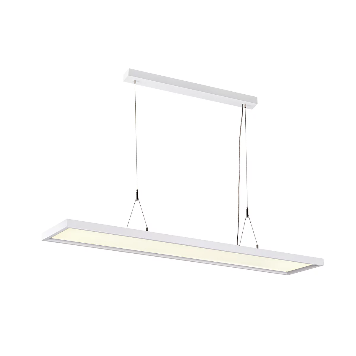 LED pendant luminaire SLV Worklight, 57 W, 200-240 V, ceiling mounted, DALI control, fixed LED lamp, L 1200 x W 260 x H 2500 mm, white