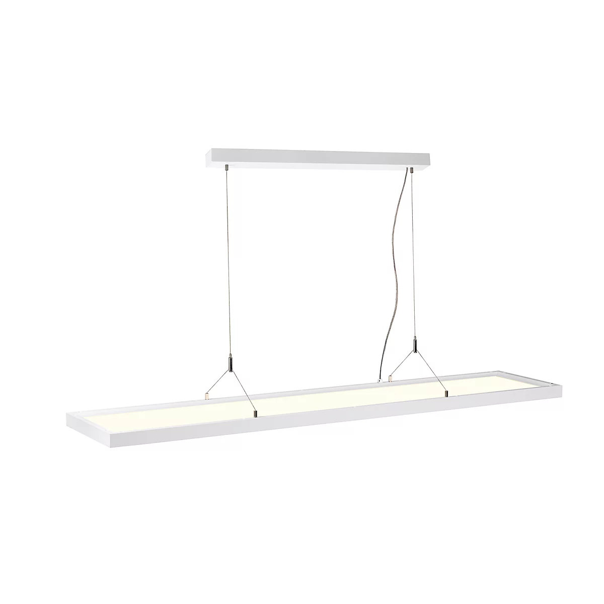 LED pendant luminaire SLV Worklight, 57 W, 200-240 V, ceiling mounted, DALI control, fixed LED lamp, L 1200 x W 260 x H 2500 mm, white
