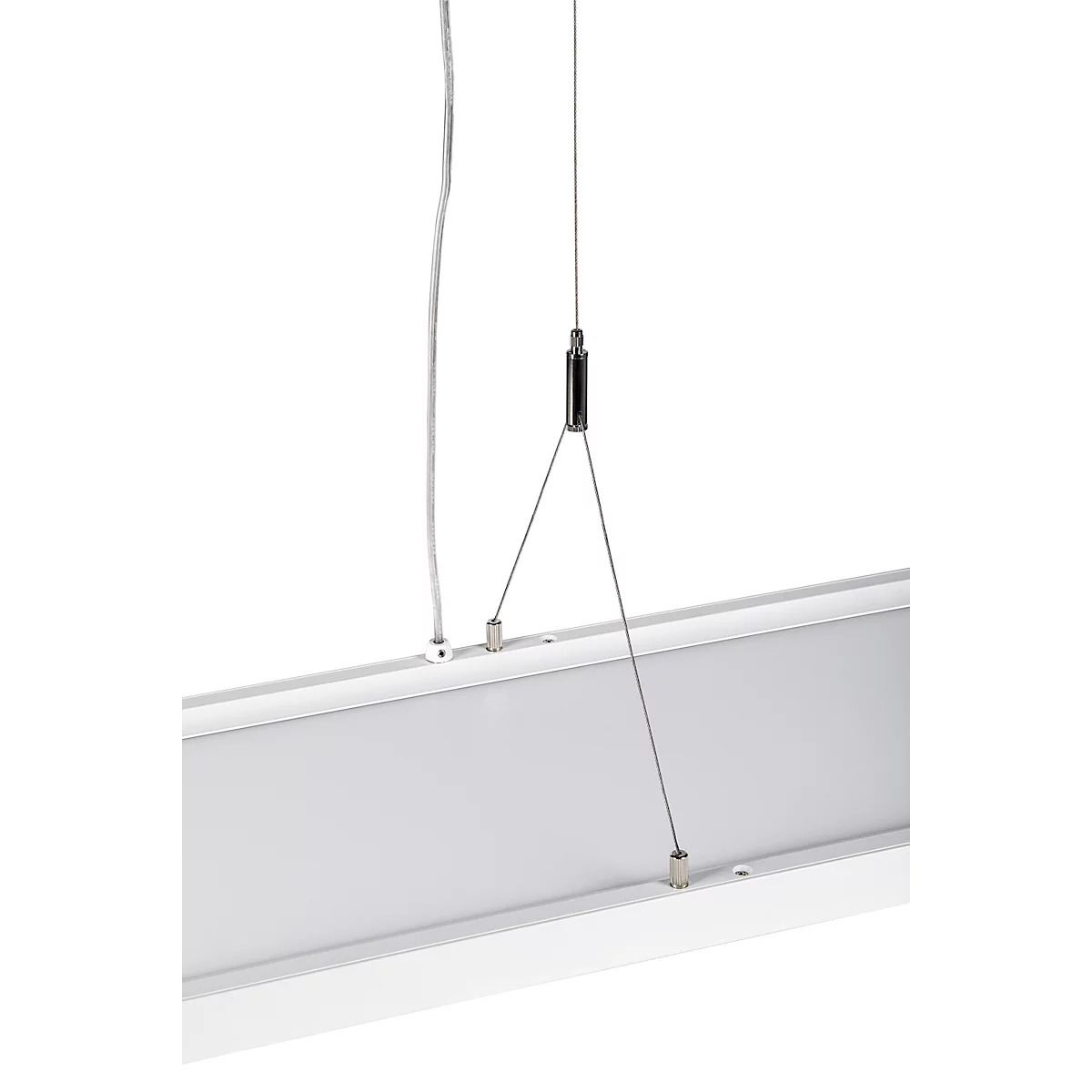 LED pendant luminaire SLV Worklight, 57 W, 200-240 V, ceiling mounted, DALI control, fixed LED lamp, L 1200 x W 260 x H 2500 mm, white