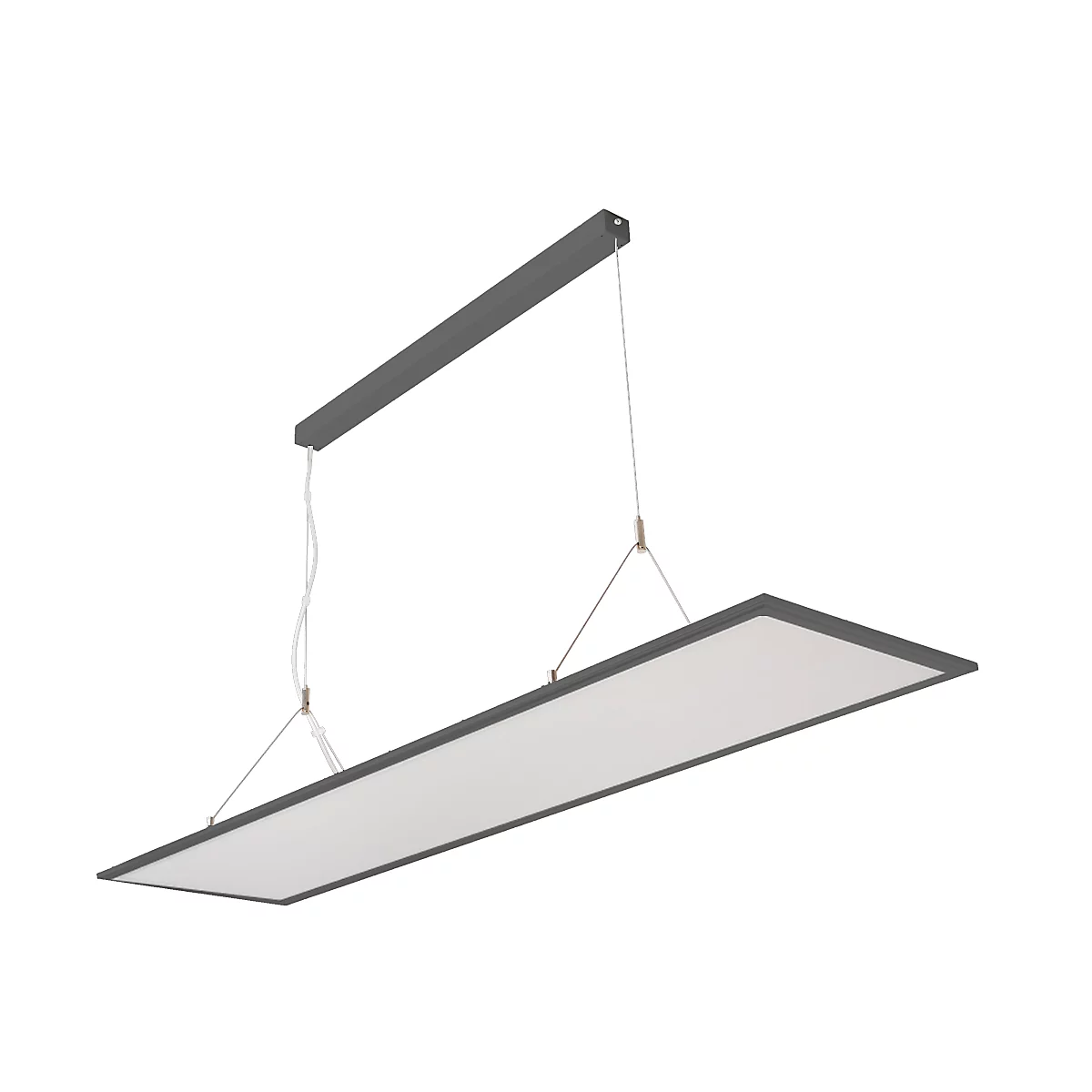 LED-Pendelleuchte FRISCH-Licht, 70 W, 6400-8200 lm, 4000 K, höhenverstellbar, B 1550 x T 300 mm, schwarz