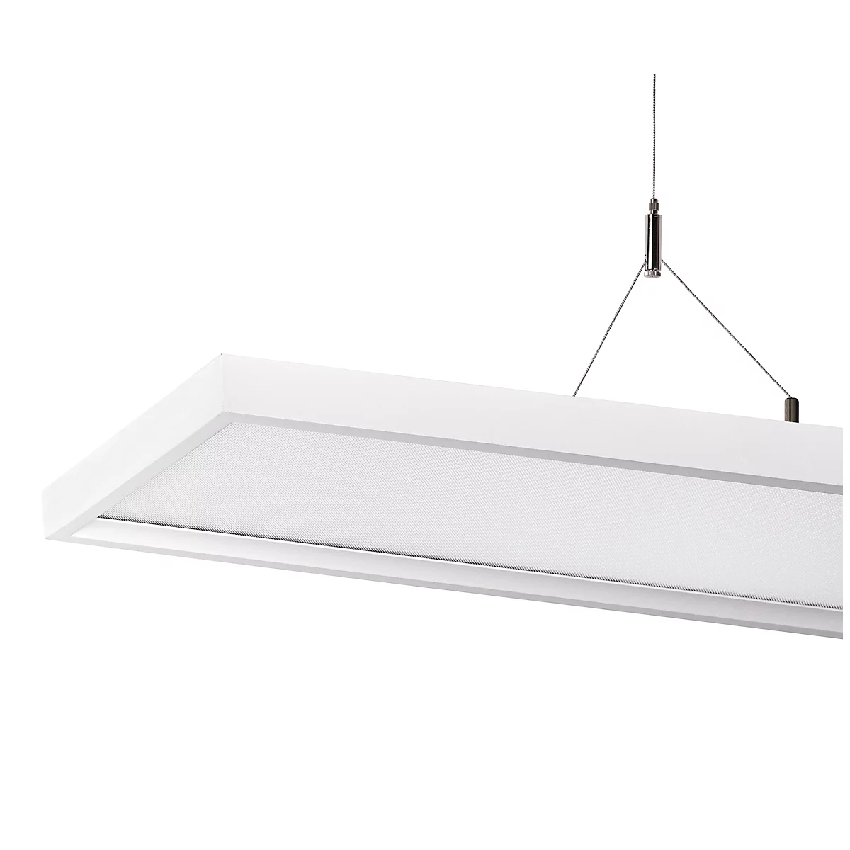 LED-Pendelleuchte SLV Worklight, 57 W, 200-240 V, Deckenmontage, DALI-Steuerung, fest eingebaute LED-Lampe, L 1200 x B 260 x H 2500 mm, weiß