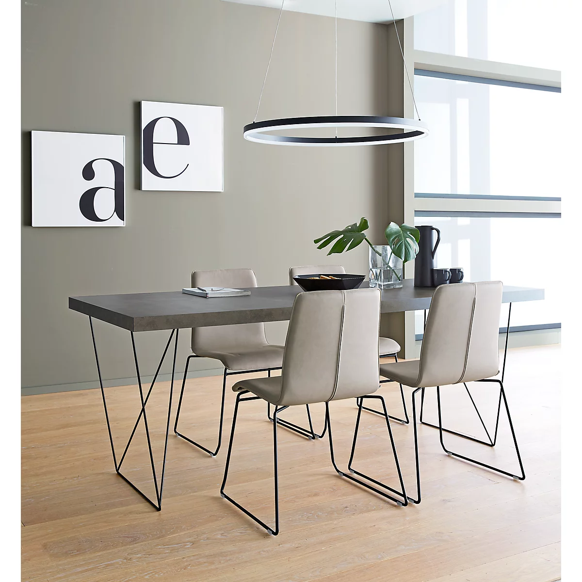 LED-Pendelleuchte TITUS, höhenverstellbar, stufenlos dimmbar, LED austauschbar, Ø 600 mm