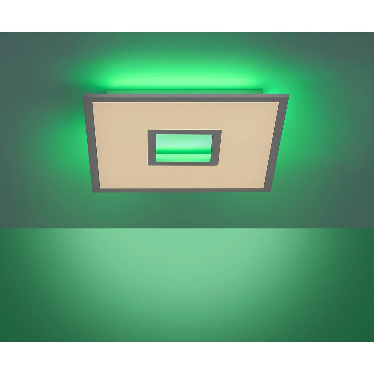 LED plafondlamp RECESS, 2 lichtbronnen, 2700-5000 K, RGB change &amp; CCT lichtmanagement, 22+5 B, L 450 x B 450 mm
