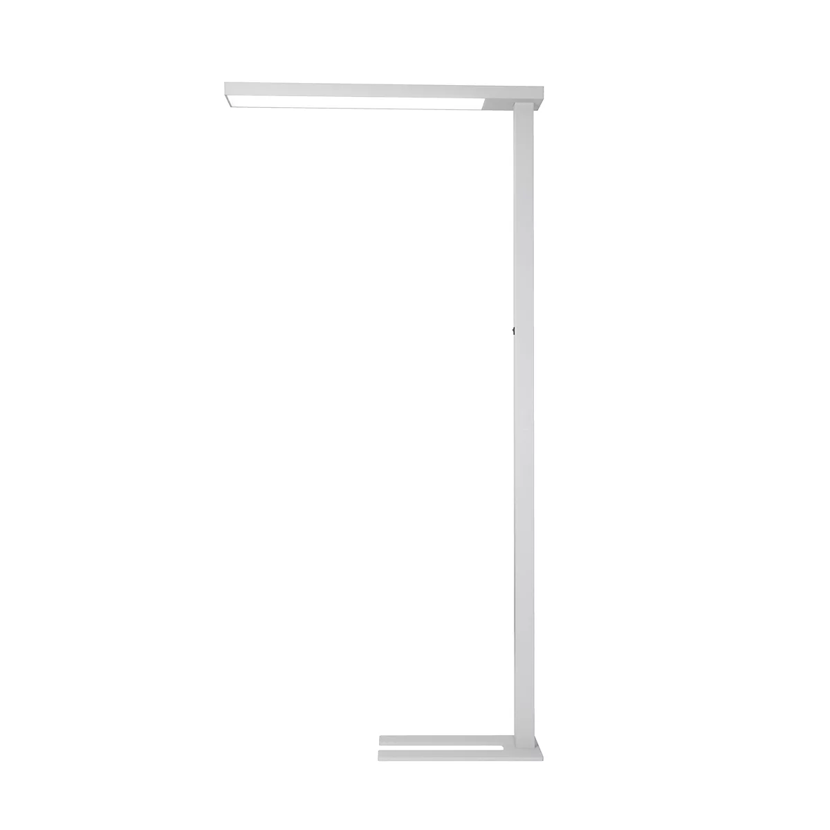 LED-Stehleuchte Linearo, Leistung 50 W, 5600 lm, 4000 K, bildschirmarbeitsplatzfähig, L 880 x B 100 x H 1852 mm, Aluminium & Stahl, weißalu RAL 9006