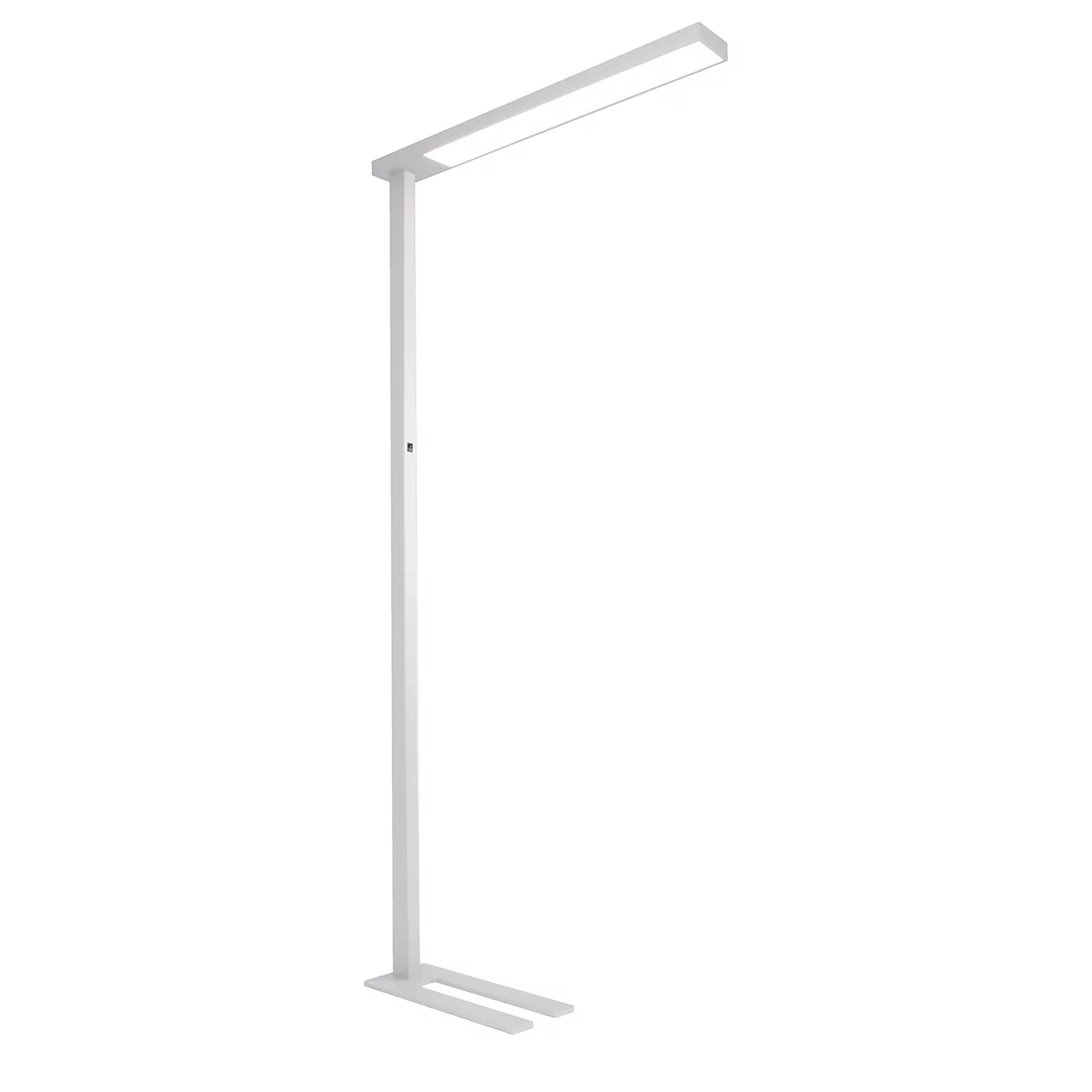 LED-Stehleuchte Linearo, Leistung 50 W, 5600 lm, 4000 K, bildschirmarbeitsplatzfähig, L 880 x B 100 x H 1852 mm, Aluminium & Stahl, weißalu RAL 9006