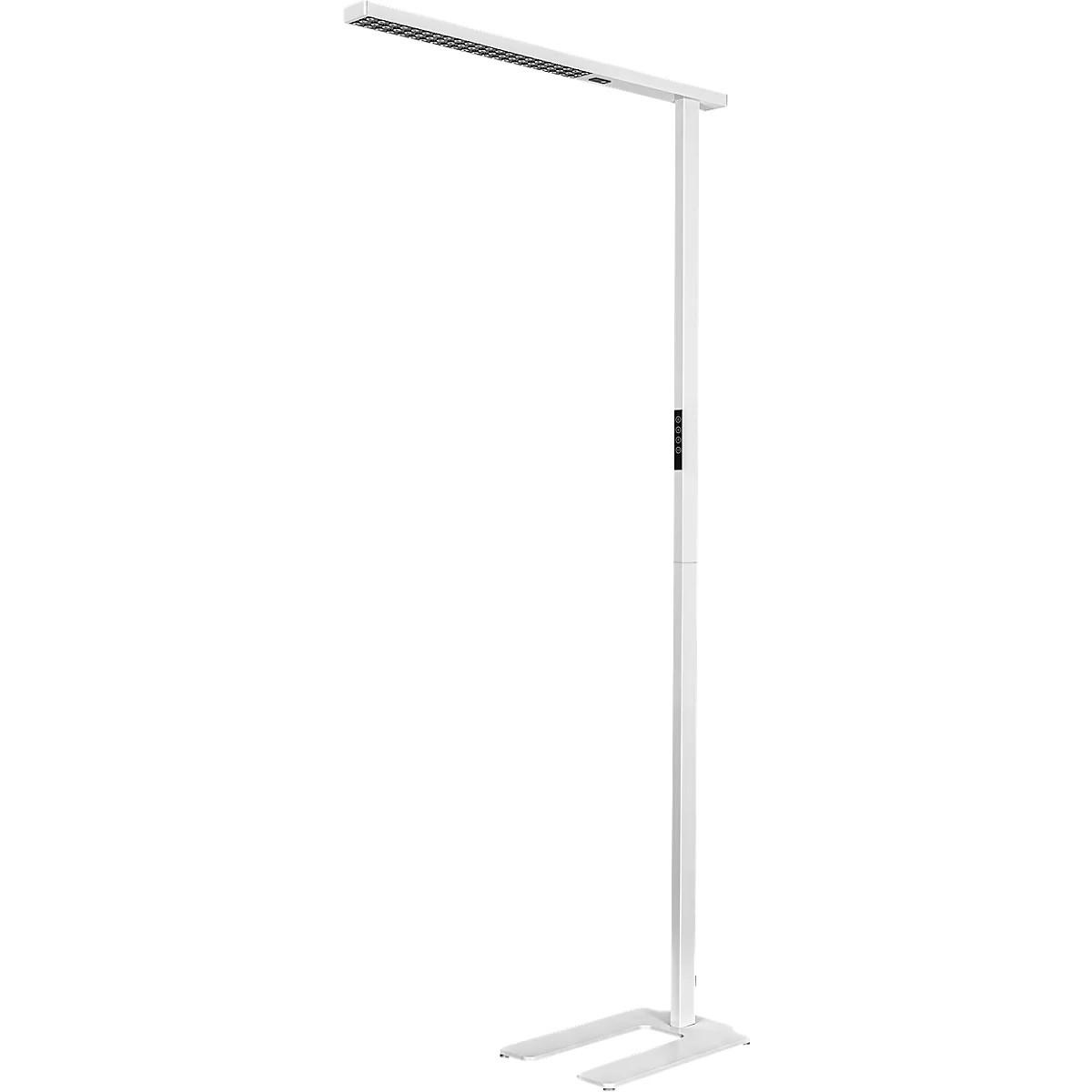 LED-Stehleuchte MGL LICHT OSL6000, 60W, 6520 lm, 4000K, dimmbar, Multifunktionstouchpanel, Bewegungs- & Tageslichtsensor, Direkt-/Indirektlicht, höhenverstellbare Drehfüße, weiß