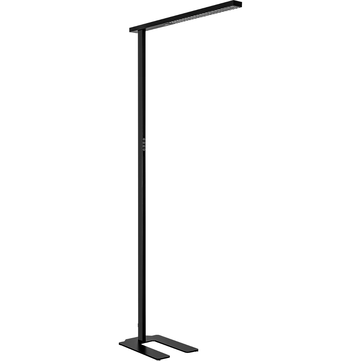 LED-Stehleuchte MGL OSL6000, 60 W, 6520 lm, 4000 K, direktes/indirektes Licht, dimmbar, Bewegungs- und Tageslichtsensor, höhenverstellbare Drehfüße, schwarz