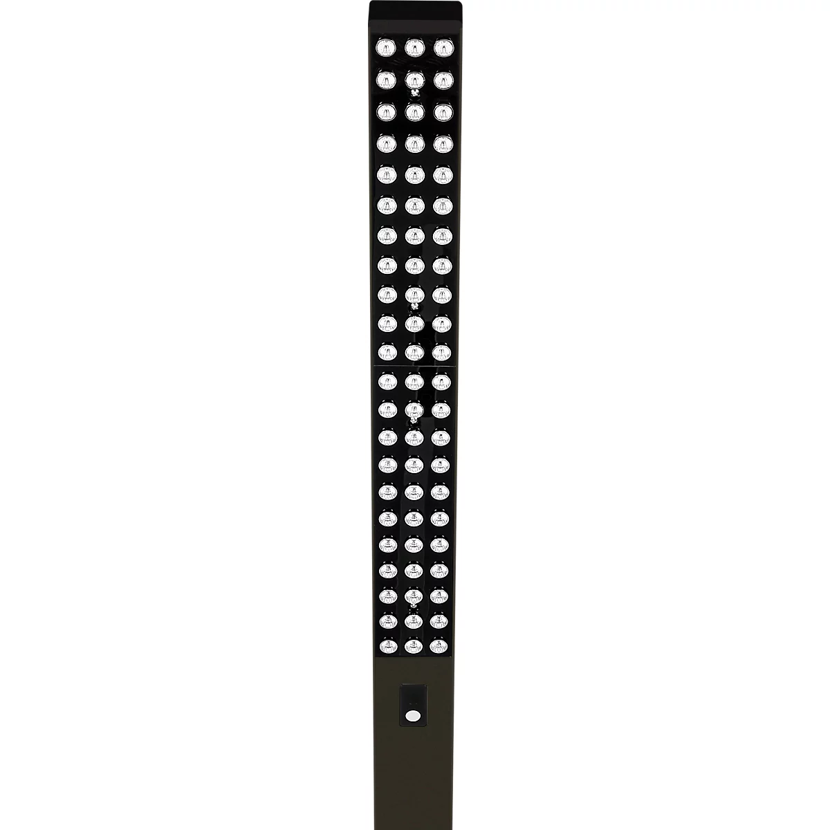 LED-Stehleuchte MGL OSL6000, 60 W, 6520 lm, 4000 K, direktes/indirektes Licht, dimmbar, Bewegungs- und Tageslichtsensor, höhenverstellbare Drehfüße, schwarz