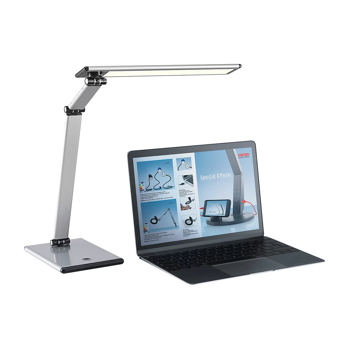 LED tafellamp Slim, ruimte-zilver