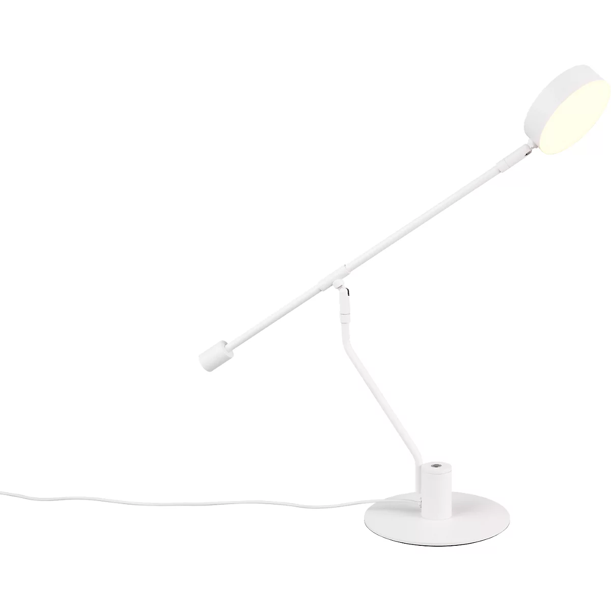 LED tafellamp Trio Manduro, 6 W, 560 lm, 2700-6500 K, dimbaar, in hoogte verstelbaar, kantelbaar, B 580 x H 640 mm, metaal en acryl, wit