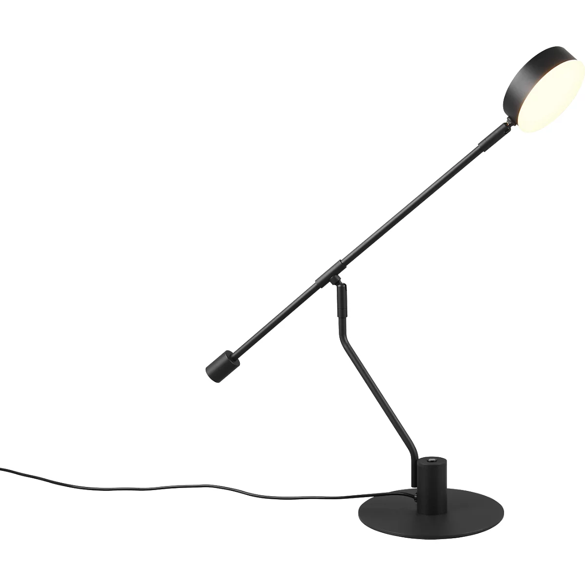 LED tafellamp Trio Manduro, 6 W, 560 lm, 2700-6500 K, dimbaar, in hoogte verstelbaar, kantelbaar, B 580 x H 640 mm, metaal en acryl, zwart