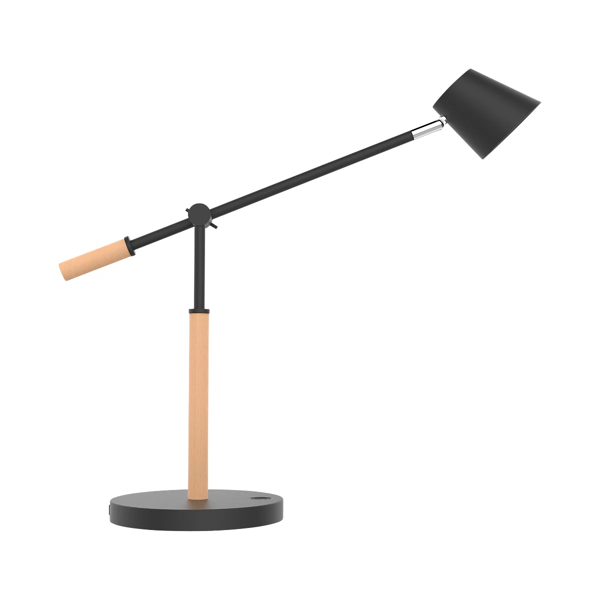 LED tafellamp UNILUX VICKY, 9 W, 900 lm, 3000 K, 3 lichtsterktes, dimbaar, USB-oplaadfunctie, beukenhout &amp; staal, zwart-beuken