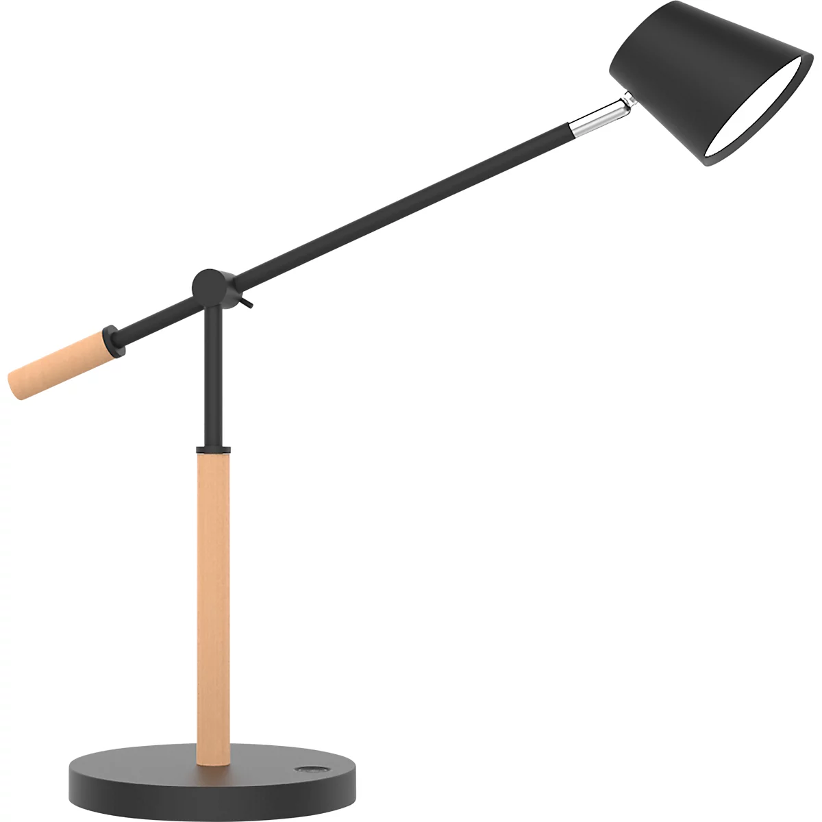 LED tafellamp UNILUX VICKY, 9 W, 900 lm, 3000 K, 3 lichtsterktes, dimbaar, USB-oplaadfunctie, beukenhout &amp; staal, zwart-beuken