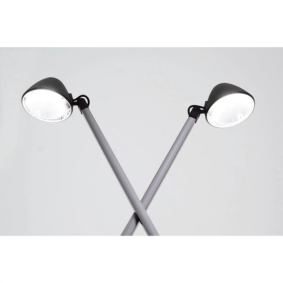 LED-tafellamp Waldmann Lucio, 3,5 W, 300 lm, 4000 K, dimbaar, draaibaar &amp; kantelbaar, USB, aluminium/staal/kunststof, titaniumgrijs