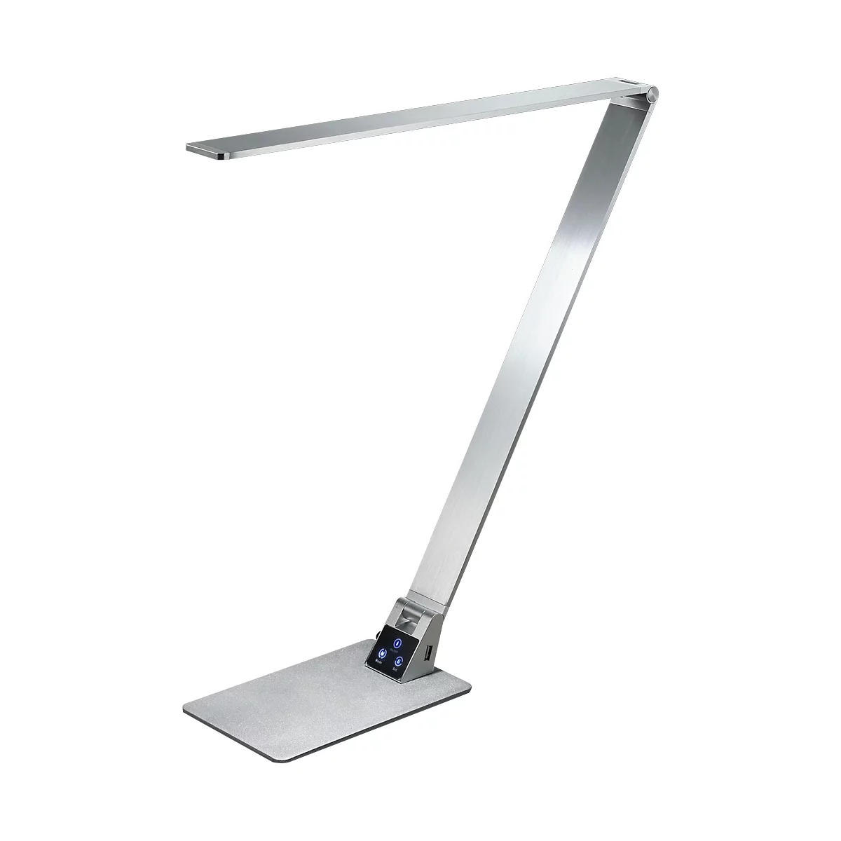 LED tafellamp WASP, 5-voudig dimbaar, 900 lumen, 2700-5000 Kelvin, USB-laadcontactdoos, geborsteld aluminium