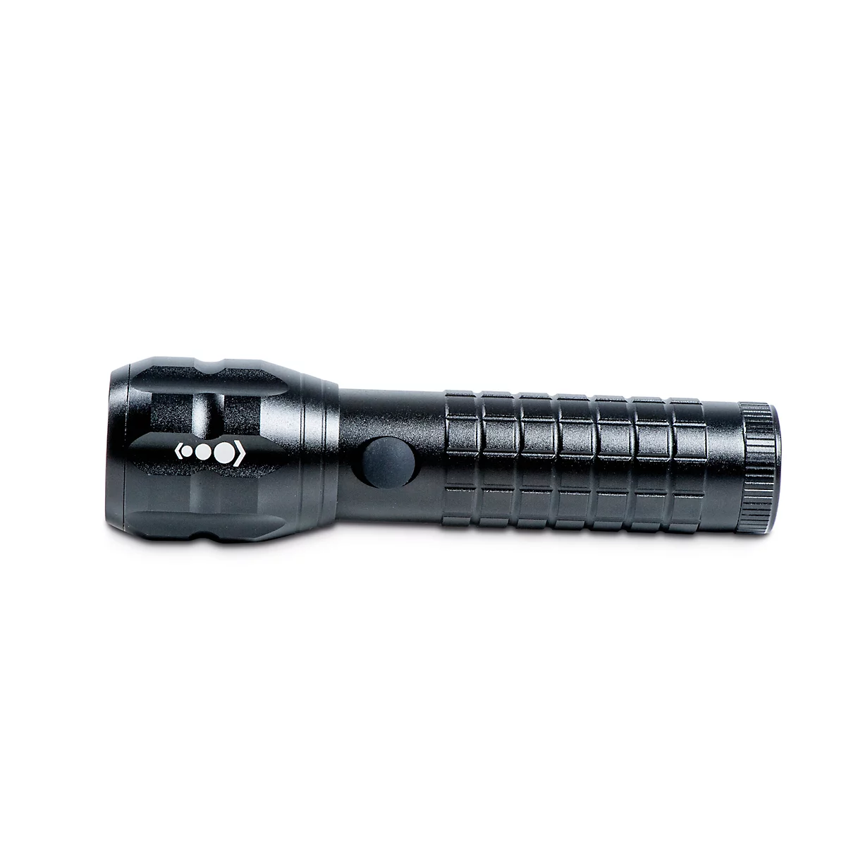 LED Taschenlampe Maul MAULkronos S, Leistung 3 W, 192 lm, bis 192 m, 3 bis 14 h, 3 Lichtstufen, IPX4, inkl. Batterien, Aluminium, schwarz