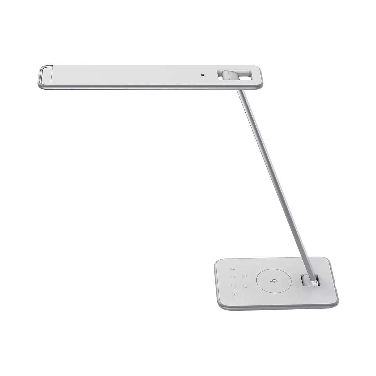 LED-Tischleuchte JAZZ, 11 W, 1000 lm, dimmbar, schwenkbar, mit Induktions-Ladefunktion, weiss-silber