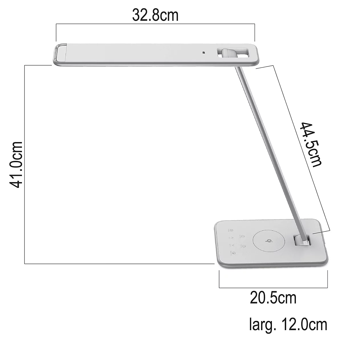 LED-Tischleuchte JAZZ, 11 W, 1000 lm, dimmbar, schwenkbar, mit Induktions-Ladefunktion, weiss-silber