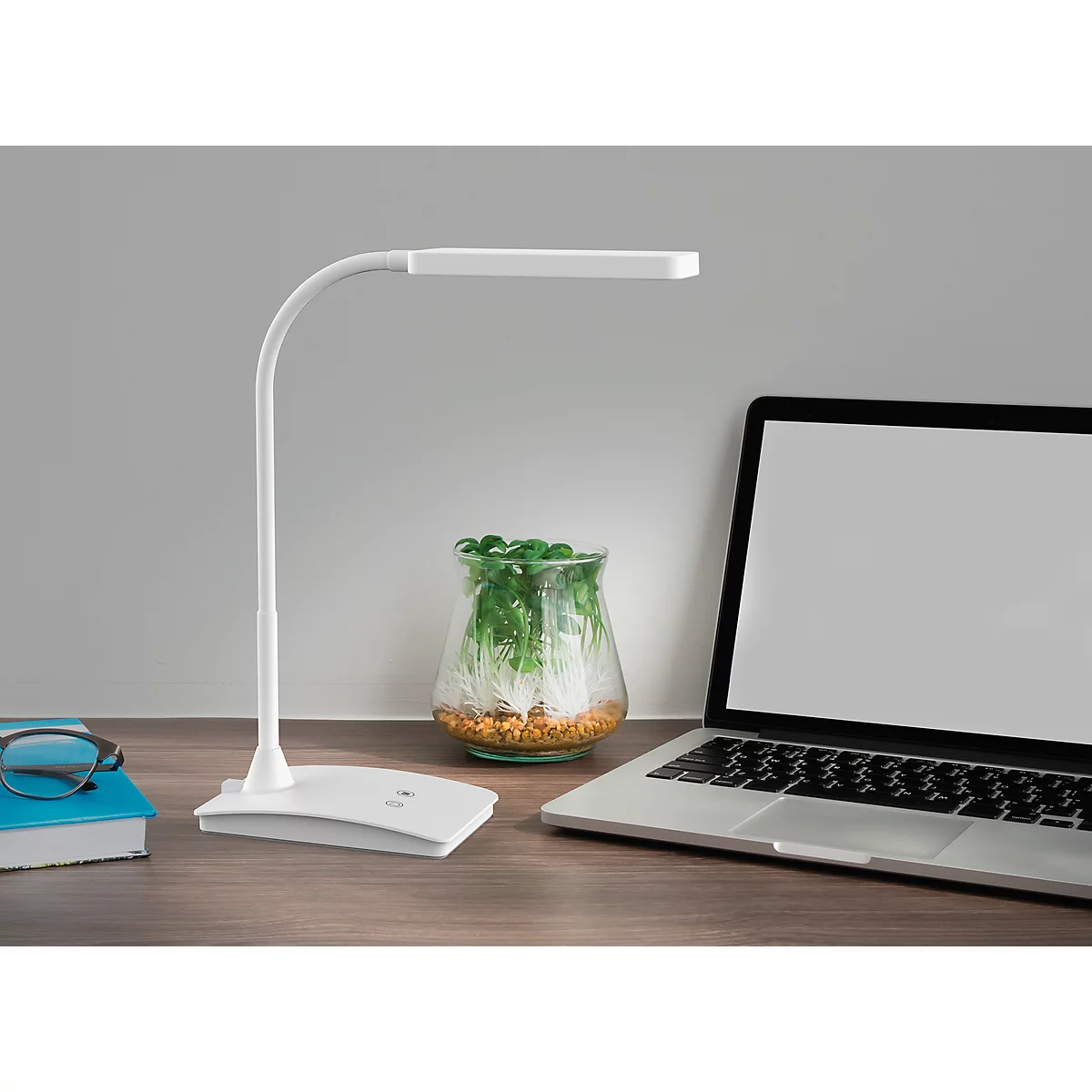LED Tischleuchte Maul MAULpearly colour, Touch-Dimmer 3-fach, dreh- + neigbar, 320 lm, weiß
