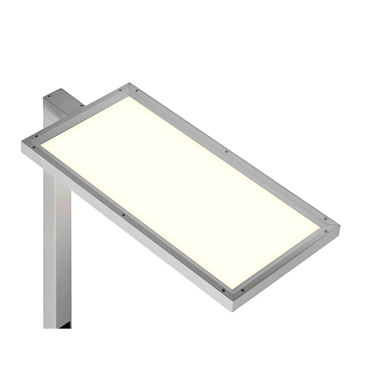 LED-Tischleuchte SLV Worklight, Touch-Dimmer, 7600 Lumen, 79 W, 200-240 V, PIR-Sensor, festverbaute LEDs, L 692 x B 310 x H 1200 mm, silber