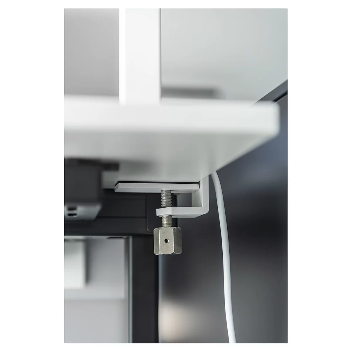 LED-Tischleuchte SLV Worklight, Touch-Dimmer, 7600 Lumen, 79 W, 200-240 V, PIR-Sensor, festverbaute LEDs, L 692 x B 310 x H 1200 mm, weiß