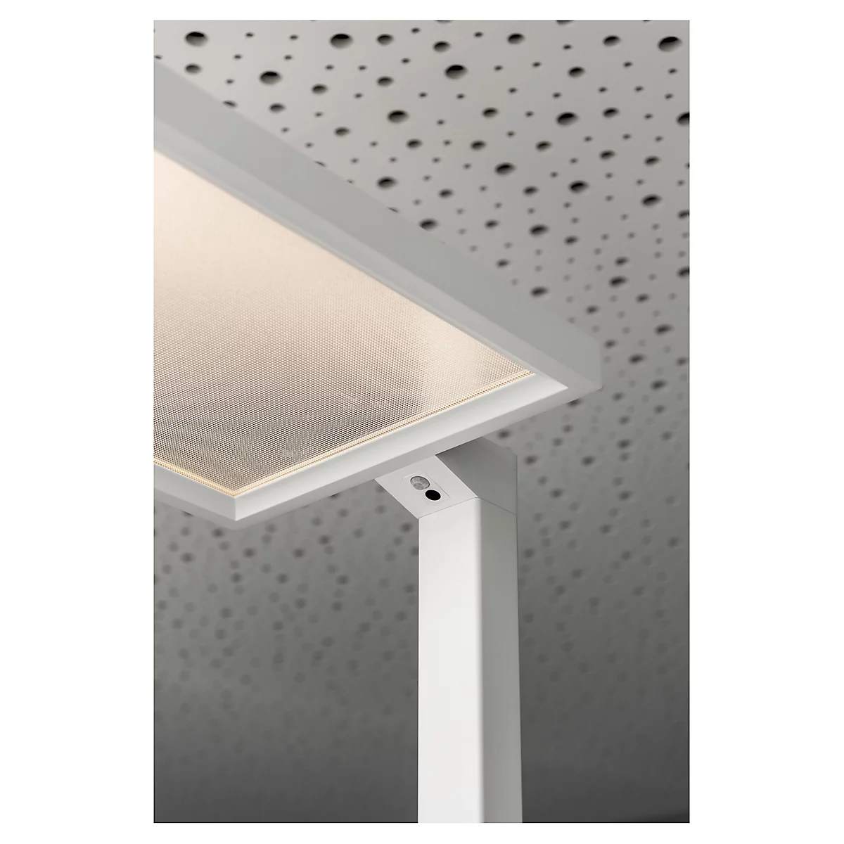 LED-Tischleuchte SLV Worklight, Touch-Dimmer, 7600 Lumen, 79 W, 200-240 V, PIR-Sensor, festverbaute LEDs, L 692 x B 310 x H 1200 mm, weiß