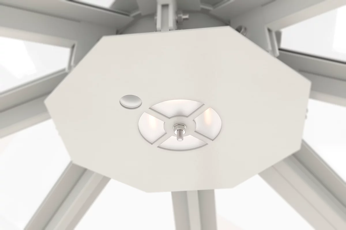 LED-verlichting voor achthoekig rokerspaviljoen model Paris, lichtkleur neutraal wit, 11 W, IP65, plaatje verk.weiß RAL 9016