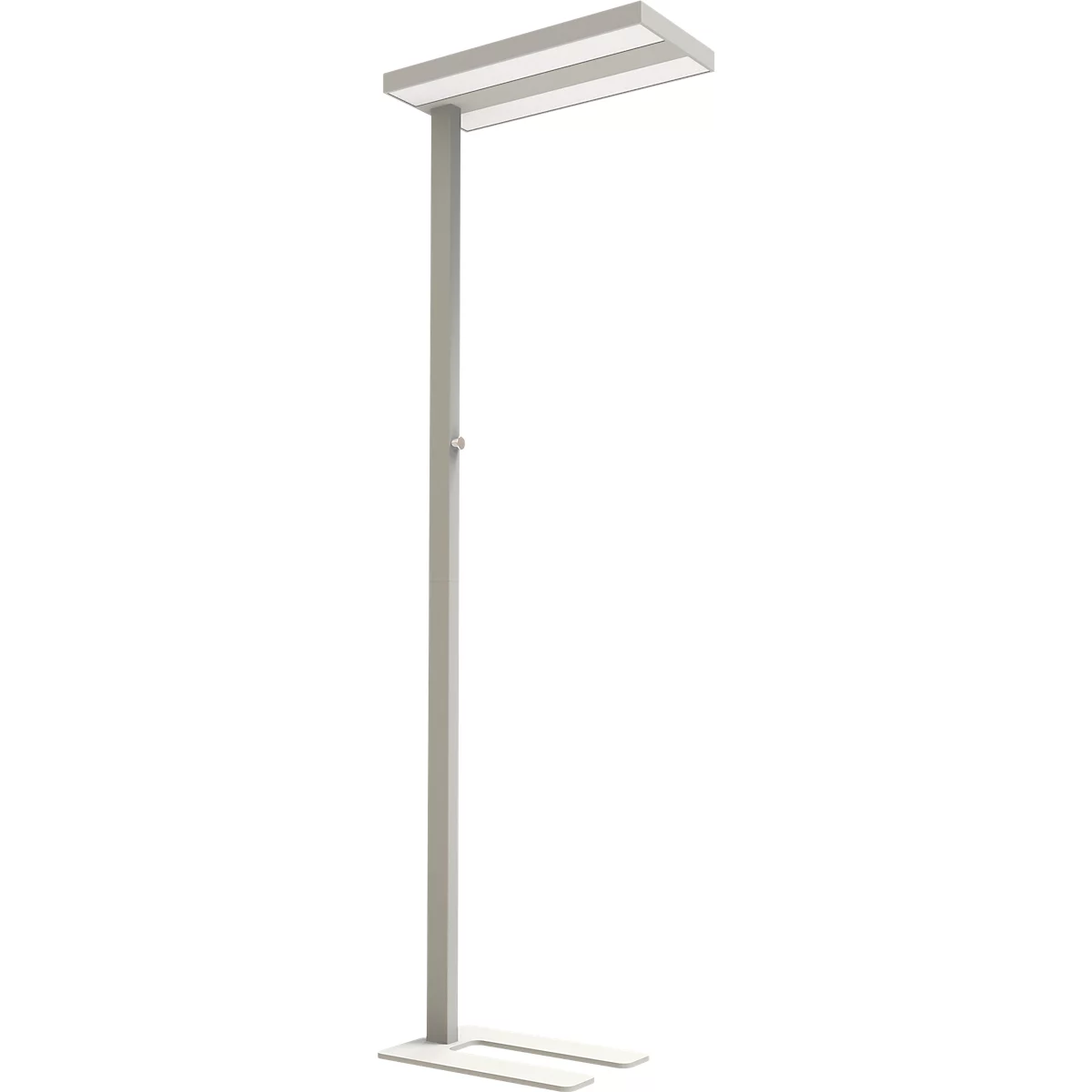 LED vloerlamp Dotlux 'Assist' 2.0, traploos dimbaar, L 610 x B 288 x H 1968 mm, zilver