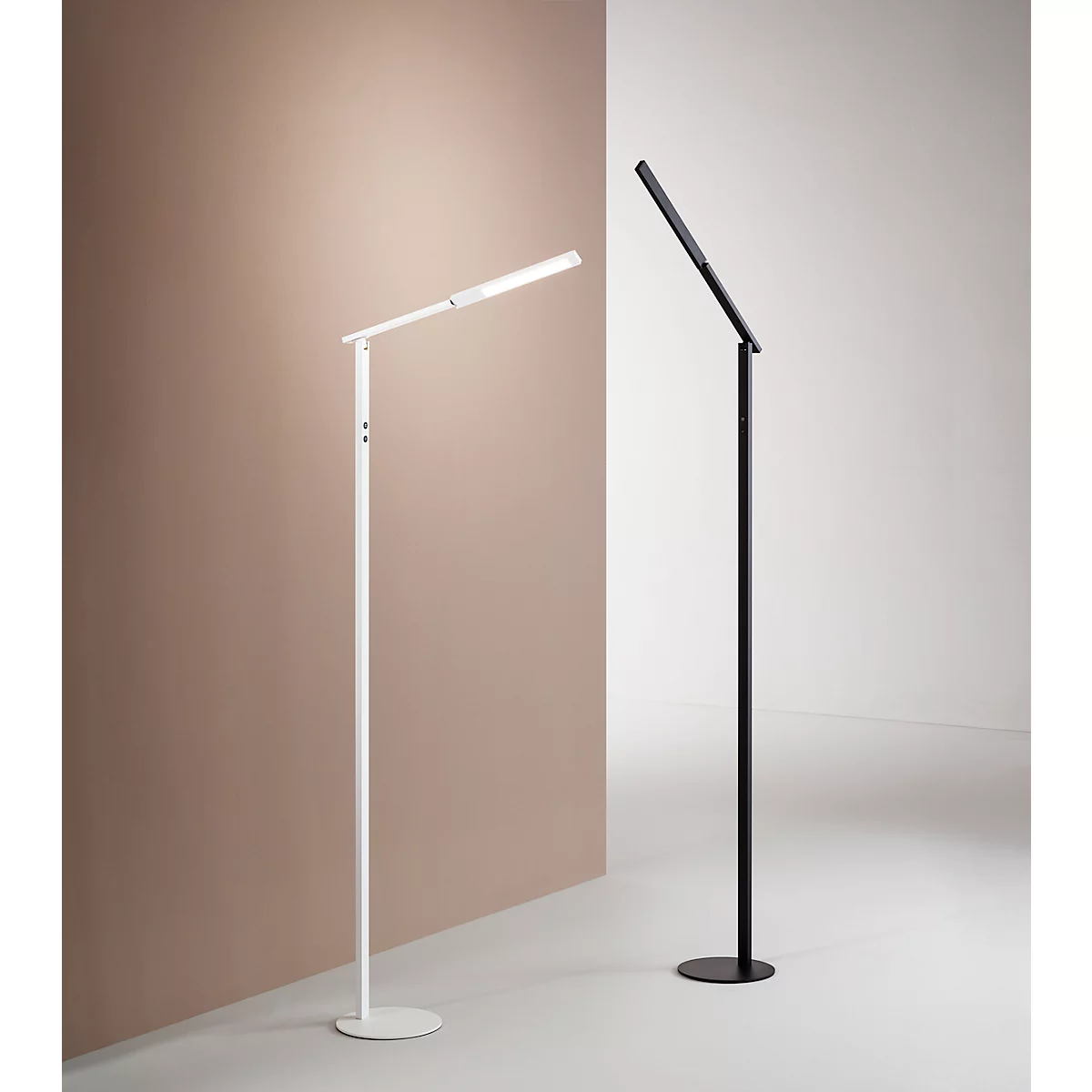 LED vloerlamp Ideal, 10 W, 770 lm, dimbaar, IP20, Ø 200 x H 1750 mm, aluminium, wit