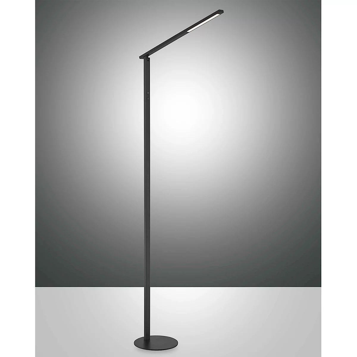 LED vloerlamp Ideal, 10 W, 770 lm, dimbaar, IP20, Ø 200 x H 1750 mm, aluminium, zwart 