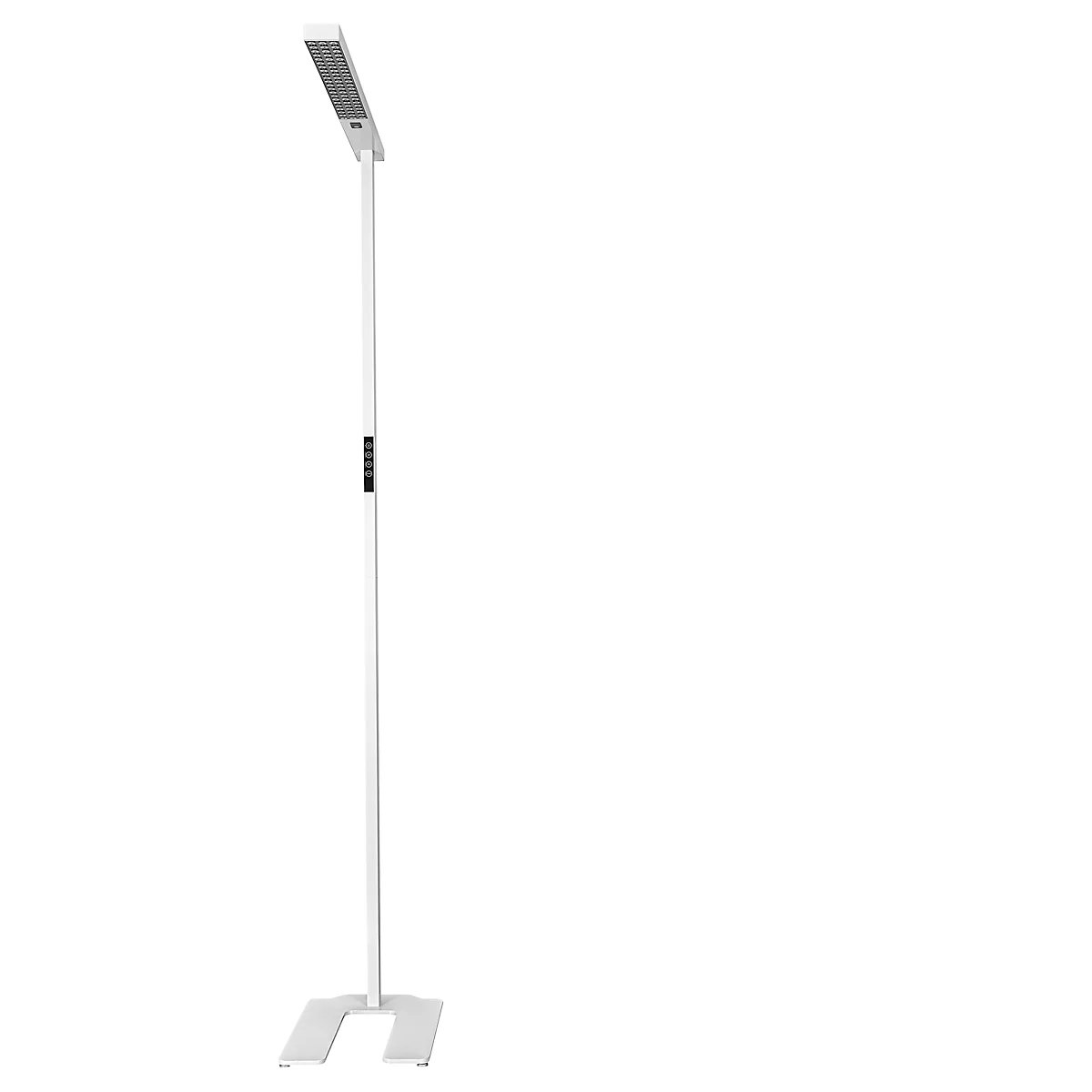 LED vloerlamp MGL LICHT OSL6000, 60W, 6520 lm, 4000K, dimbaar, multifunctioneel touchpaneel, bewegings- &amp; daglichtsensor, direct/indirect licht, in hoogte verstelbare draaivoeten, wit