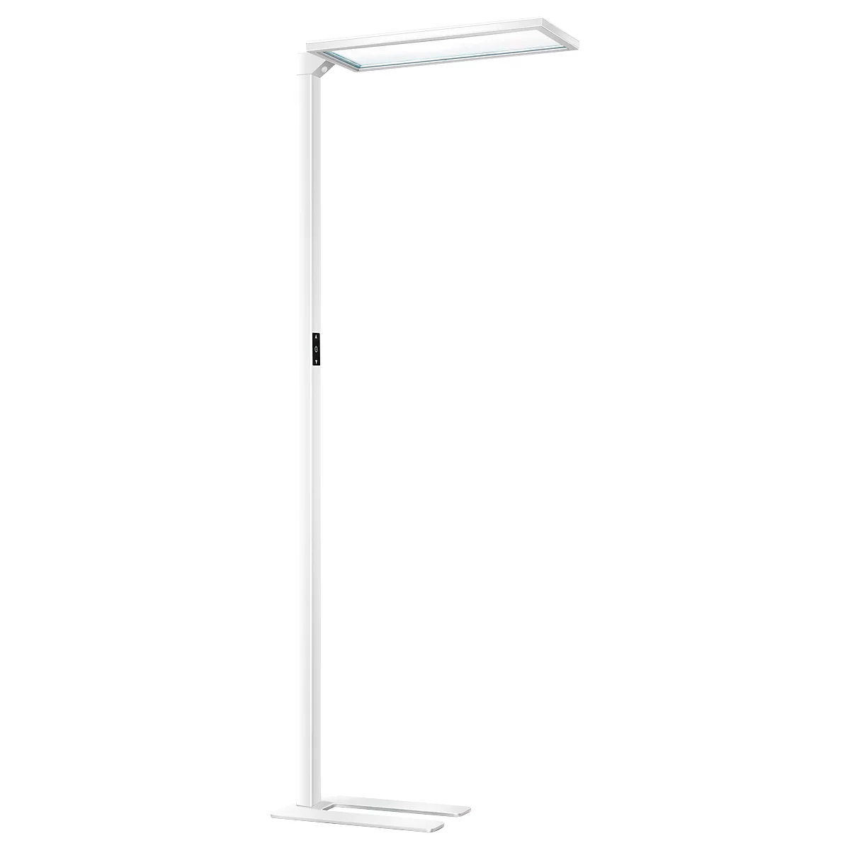 LED-vloerlamp NUBO plus, dimbaar, voor beeldschermwerkplek, directe/indirecte verlichting, 4000 K, wit