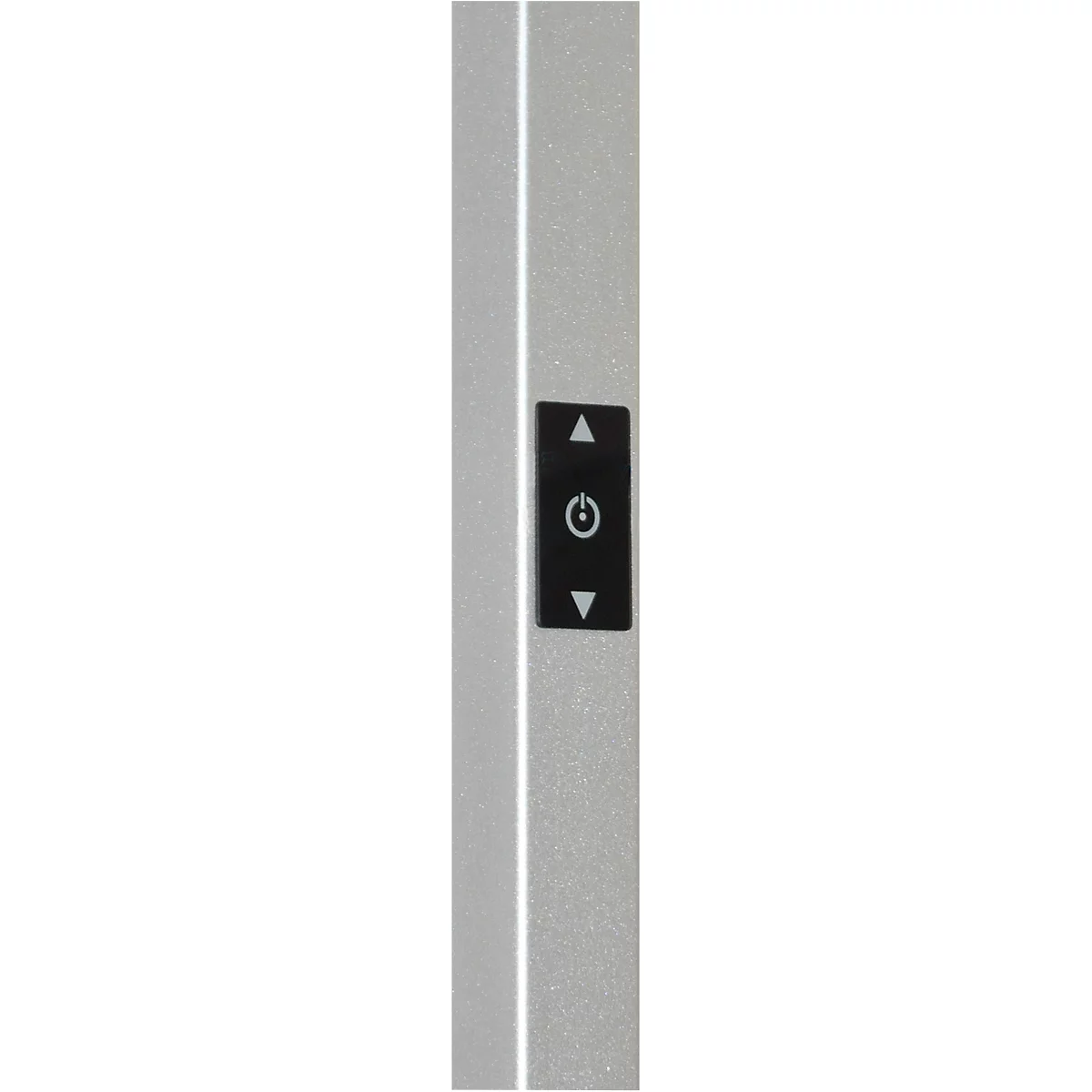 LED-vloerlamp NUBO plus, dimbaar, voor beeldschermwerkplek, directe/indirecte verlichting, 4000 K, zilver