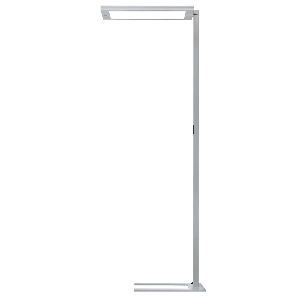 LED-vloerlamp Waldmann LAVIGO, 112 W, 15250 lm, 4000 K, dimbaar, multifunctionele drukknop, bewegings- &amp; daglichtsensor, direct/indirect licht, zilver
