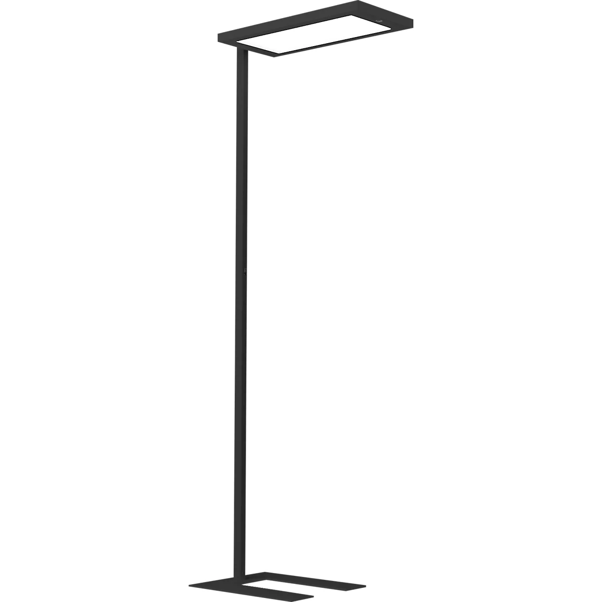 LED-vloerlamp Waldmann LAVIGO.core, 85 W, 12500 lm, 4000 K, dimbaar, daglicht-/bewegingssensor, zwart