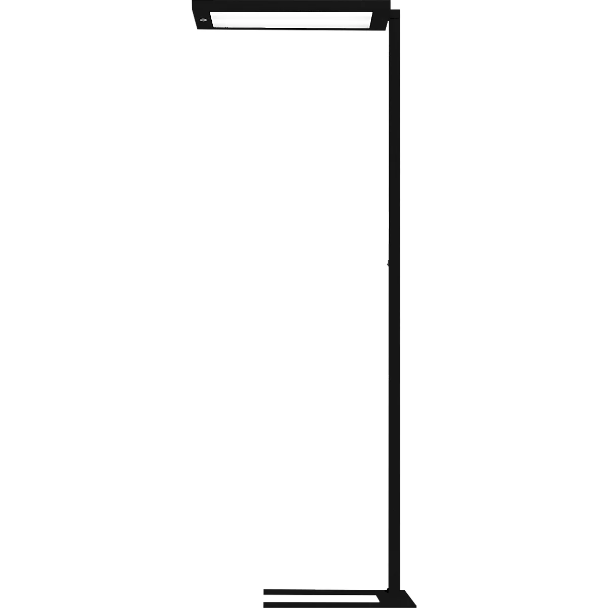 LED-vloerlamp Waldmann LAVIGO.core, 85 W, 12500 lm, 4000 K, dimbaar, daglicht-/bewegingssensor, zwart