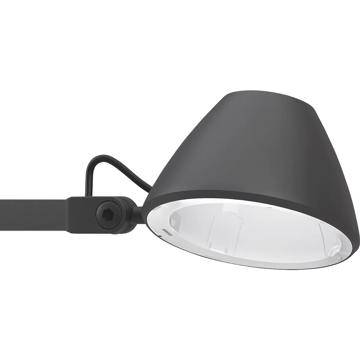 LED-werklamp LUCIO, 4000 K, draaibaar, kantelbaar en in hoogte verstelbaar, 4 W, umbra grijs RAL 7022