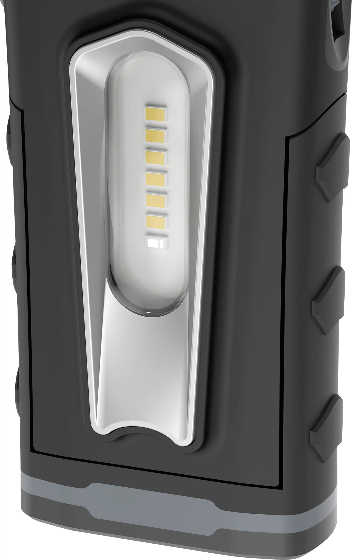 LED werkplaatslamp Ansmann WL 500R Pocket, 500 lm (hoofdlicht), 180 lm (knoplicht), tot 26 h, B 64,8 × D 40,5 × H 131 mm, zwart