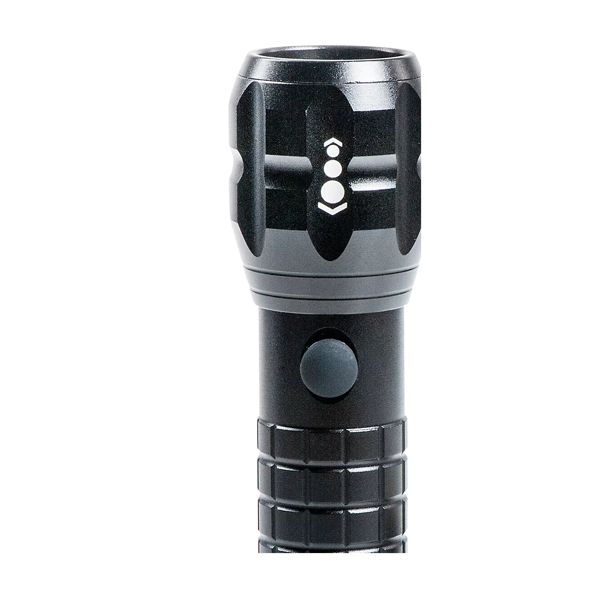 LED-zaklamp Maul MAULkronos S, vermogen 3 W, 192 lm, tot 192 m, 3 tot 14 h, 3 lichtniveaus, IPX4, incl. batterijen, aluminium, zwart