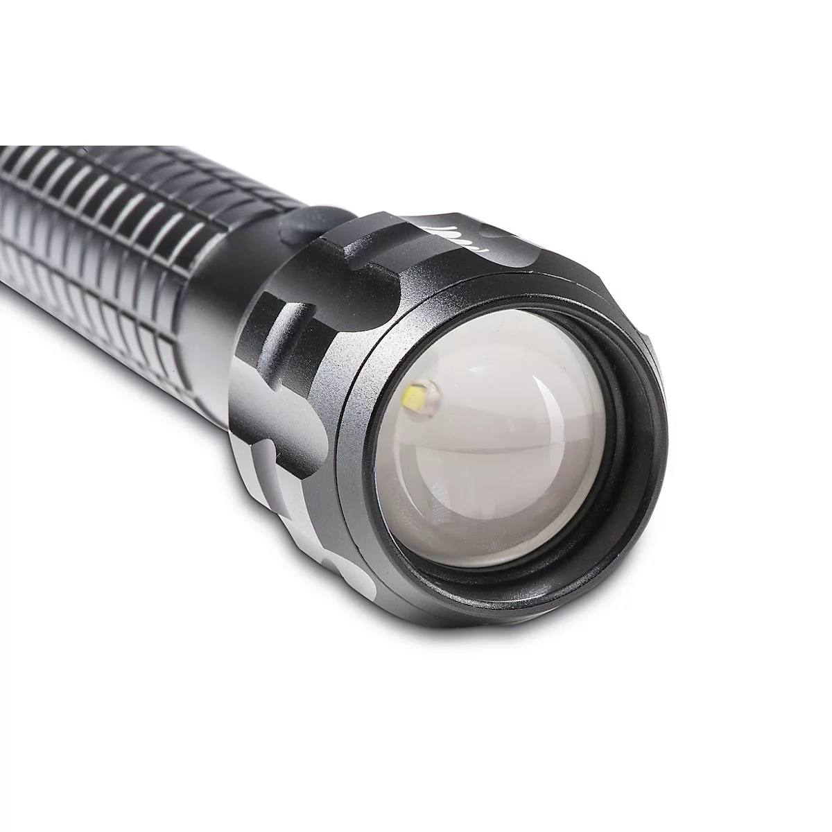 LED-zaklamp Maul MAULkronos S, vermogen 3 W, 192 lm, tot 192 m, 3 tot 14 h, 3 lichtniveaus, IPX4, incl. batterijen, aluminium, zwart