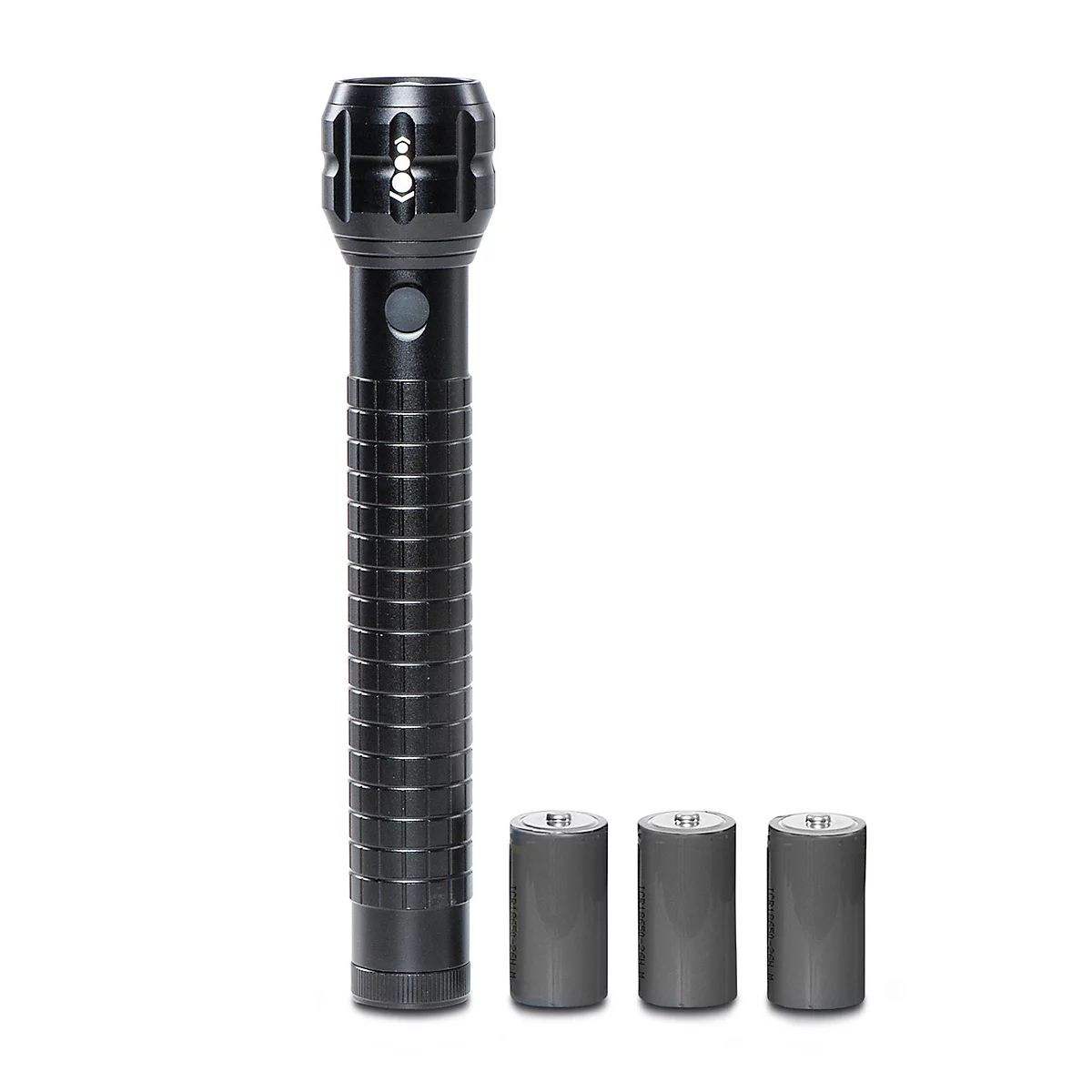 LED-zaklamp Maul MAULkronos XL, vermogen 10 W, 419 lm, tot 295 m, 33 tot 100 h, 3 lichtniveaus, IPX4, incl. batterijen, aluminium, zwart