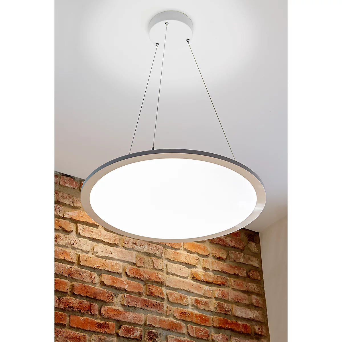 Ledhanglamp FRISCH-Licht, 60 W, 6700 lm, lichtkleur neutraal wit, PMMA/aluminium, Ø 600 x h 14 mm