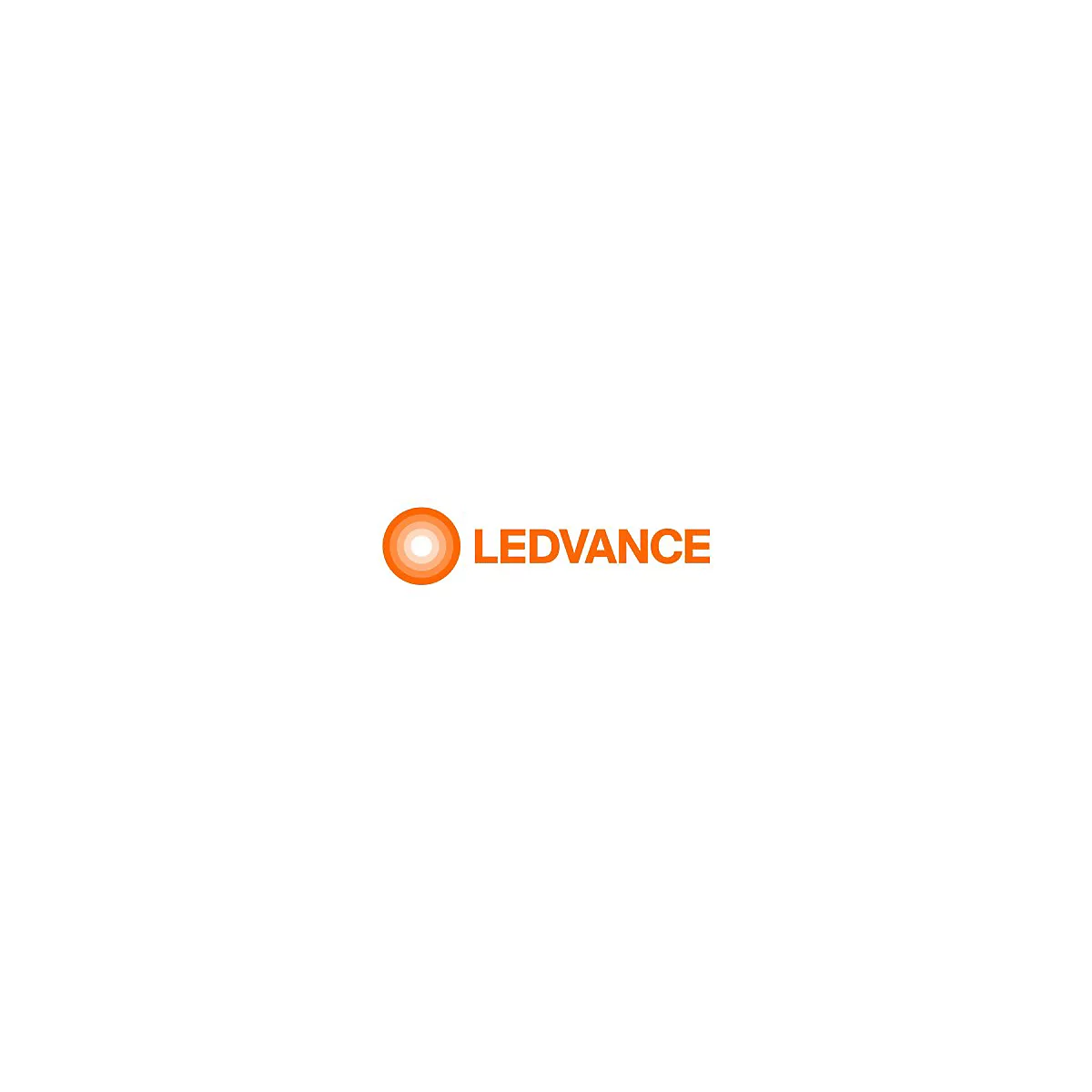 Orangefarbenes Logo mit einem konzentrischen Kreis-Symbol und dem Schriftzug LEDVANCE auf weißem Grund.
