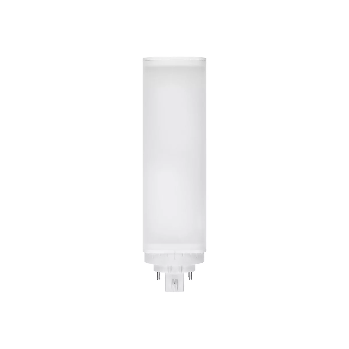 Weiße, zylindrische LED-Lampe mit Sockel für Decken- oder Wandleuchten.