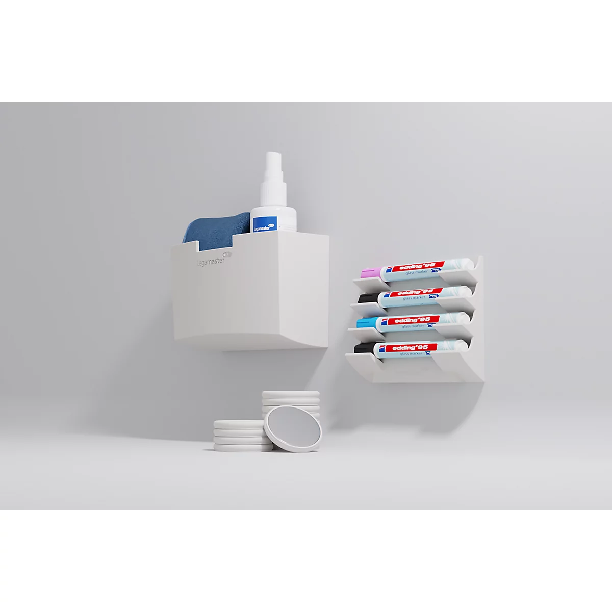 Legamaster accessoirehouder, voor glasborden, kunststof, warm grijs